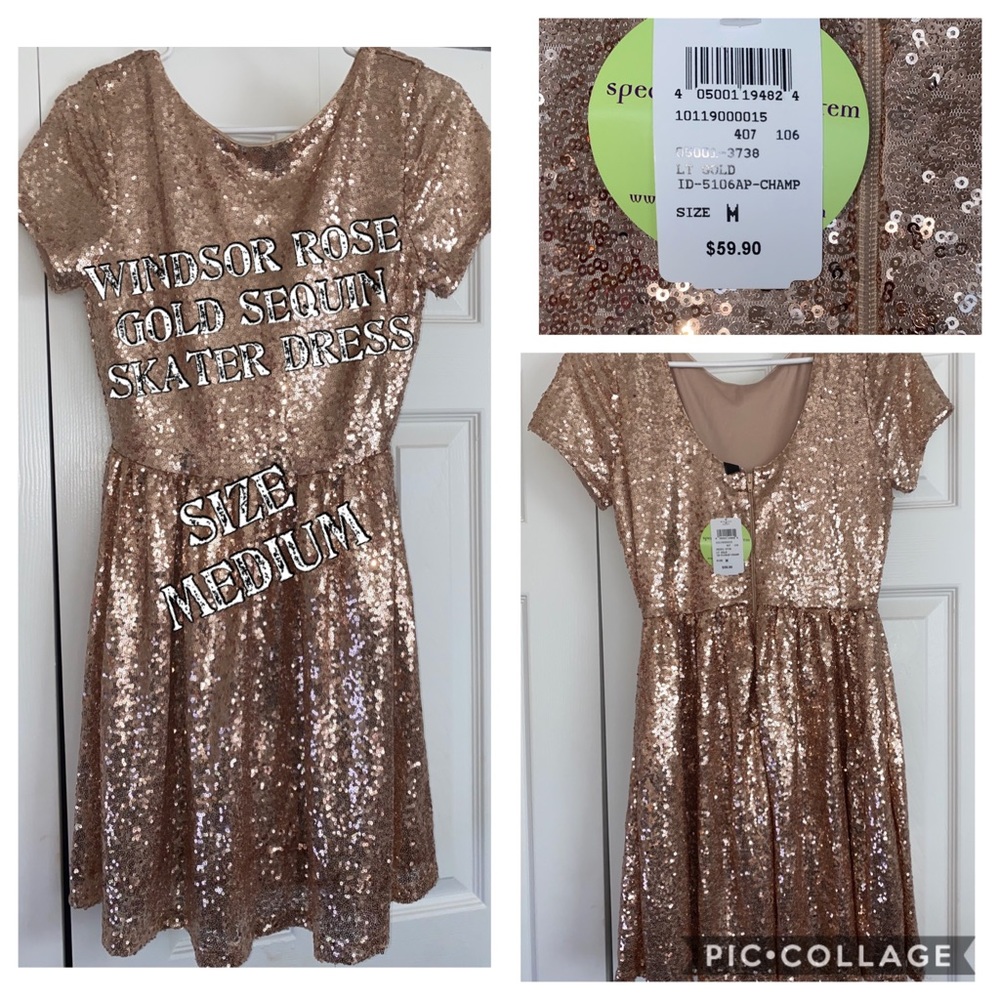 Windsor rose gold sequin dress